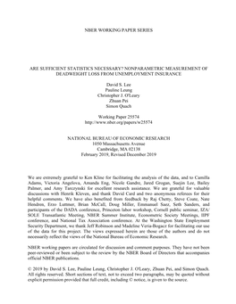 Are Sufficient Statistics Necessary? Nonparametric Measurement of Deadweight Loss from Unemployment Insurance