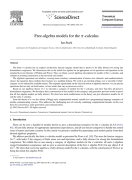 Free-Algebra Models for the Π-Calculus