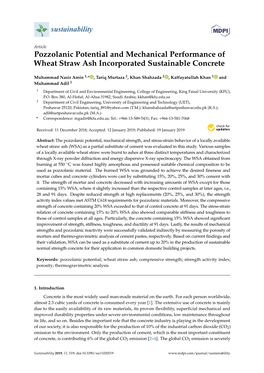 Pozzolanic Potential and Mechanical Performance of Wheat Straw Ash Incorporated Sustainable Concrete