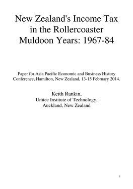 New Zealand's Income Tax in the Rollercoaster Muldoon Years: 1967-84