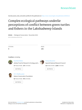 Complex Ecological Pathways Underlie Perceptions of Conflict Between Green Turtles and Fishers in the Lakshadweep Islands