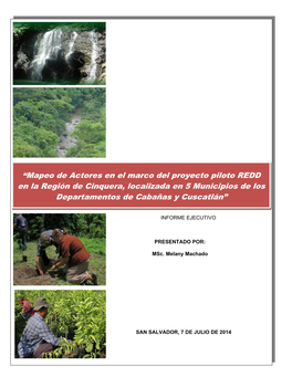 Mapeo De Actores En El Marco Del Proyecto Piloto REDD En La Región De Cinquera, Localizada En 5 Municipios De Los