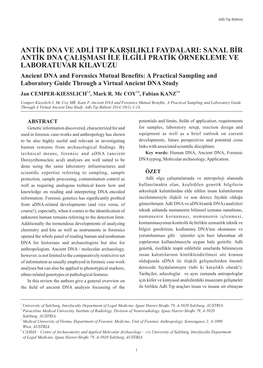 Antik Dna Ve Adli Tip Karşilikli Faydalari