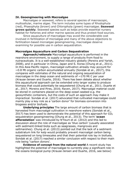 IV. Geoenginering Macroalgae