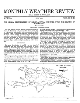 The Areal Distribution of Mean Annual Rainfall Over the Island of Hispaniola