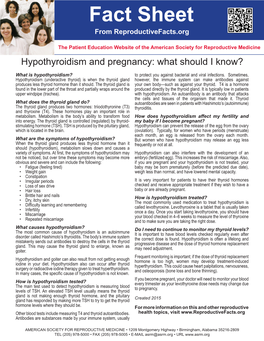 Hypothyroidism and Pregnancy: What Should I Know?