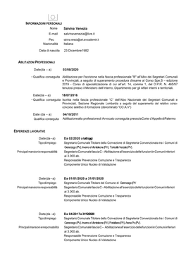 Nome Salvina Venezia E-Mail Salvinavenezia@Live.It Pec Salvina.Venezia@Cert.Avvocatitermini.It Nazionalità Italiana