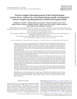 The First Complete Chloroplast Genome of the Genistoid Legume