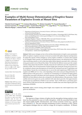 Examples of Multi-Sensor Determination of Eruptive Source Parameters of Explosive Events at Mount Etna