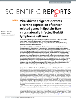 Viral Driven Epigenetic Events Alter the Expression of Cancer-Related