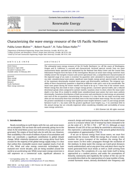 Characterizing the Wave Energy Resource of the US Pacific Northwest