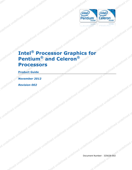 Intel® Processor Graphics for Pentium® and Celeron® Processors