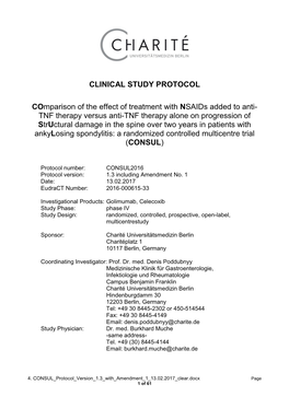 Clinical Study Protocol