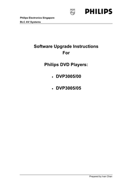 Software Upgrade Instructions for Philips DVD Players
