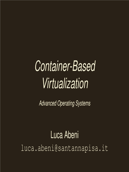 Container-Based Virtualization