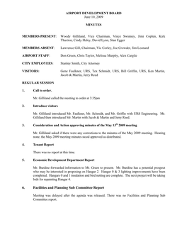 6. Facilities and Planning Sub Committee Report