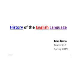 History of the English Language