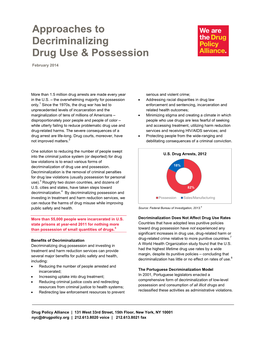 Approaches to Decriminalizing Drug Use & Possession