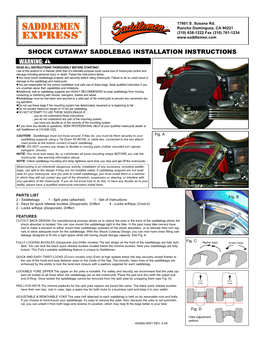 Shock Cutaway Saddlebag Installation Instructions