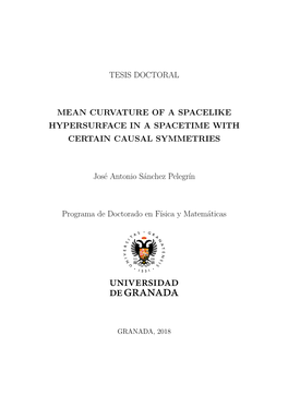 Tesis Doctoral Mean Curvature of a Spacelike