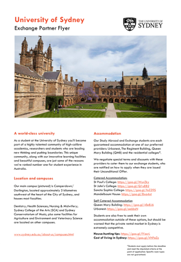 University of Sydney 2021 Fact Sheet