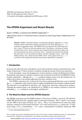 The OPERA Experiment and Recent Results
