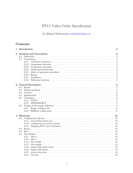 FFV1 Video Codec Specification