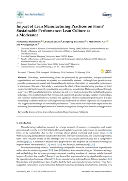 Impact of Lean Manufacturing Practices on Firms' Sustainable