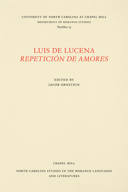 Luis De Lucena Repetición De Amores