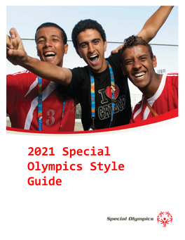 2021 Special Olympics Style Guide