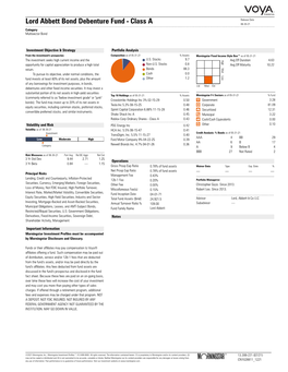 Lord Abbett Bond Debenture Fund - Class a 06-30-21