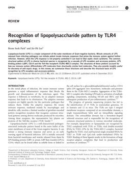 Recognition of Lipopolysaccharide Pattern by TLR4 Complexes