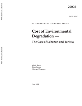 Cost of Environmental Degradation —