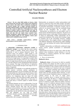 Controlled Artificial Nucleosyntheses and Electron Nuclear Reactor