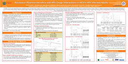 Ravidasvir Pharmacokinetics and ARV Drugs Interactions in HCV+/-HIV