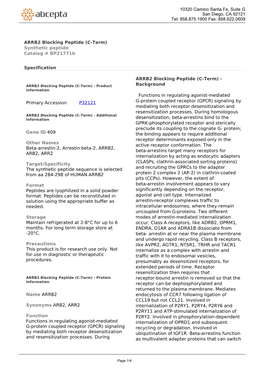 ARRB2 Blocking Peptide (C-Term) Synthetic Peptide Catalog # Bp21771b