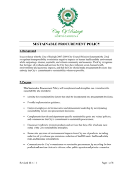 Cor Sustainable Purchasing Policy