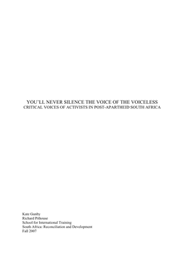 You'll Never Silence the Voice of the Voiceless