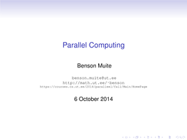 Parallel Computing