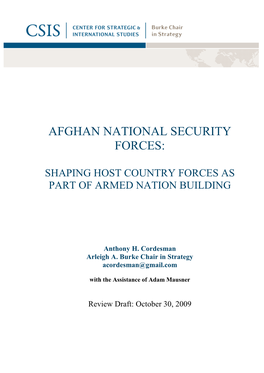 Afghan National Security Forces