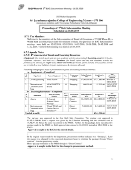 TEQIP Phase-III 7Th BOG Subcommittee Meeting - 18.05.2019