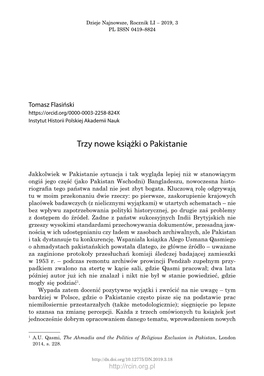 Trzy Nowe Książki O Pakistanie