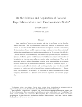 On the Solution and Application of Rational Expectations Models With