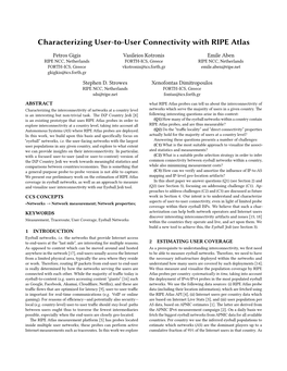 Characterizing User-To-User Connectivity with RIPE Atlas