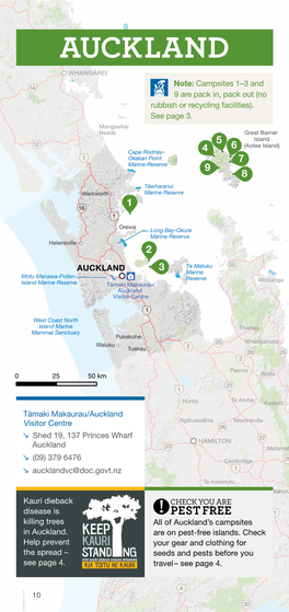 Conservation Campsites North Island 2019-20 Auckland