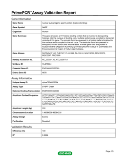 Primepcr™Assay Validation Report