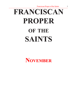 Franciscan Proper Saints