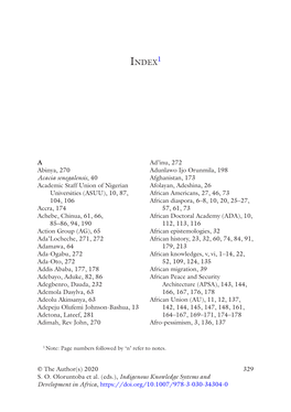 329 © the Author(S) 2020 S. O. Oloruntoba Et Al. (Eds.), Indigenous Knowledge Systems and Development in Africa