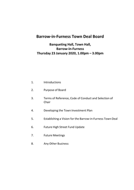 Barrow-In-Furness Town Deal Board