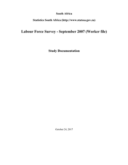 Labour Force Survey - September 2007 (Worker File)